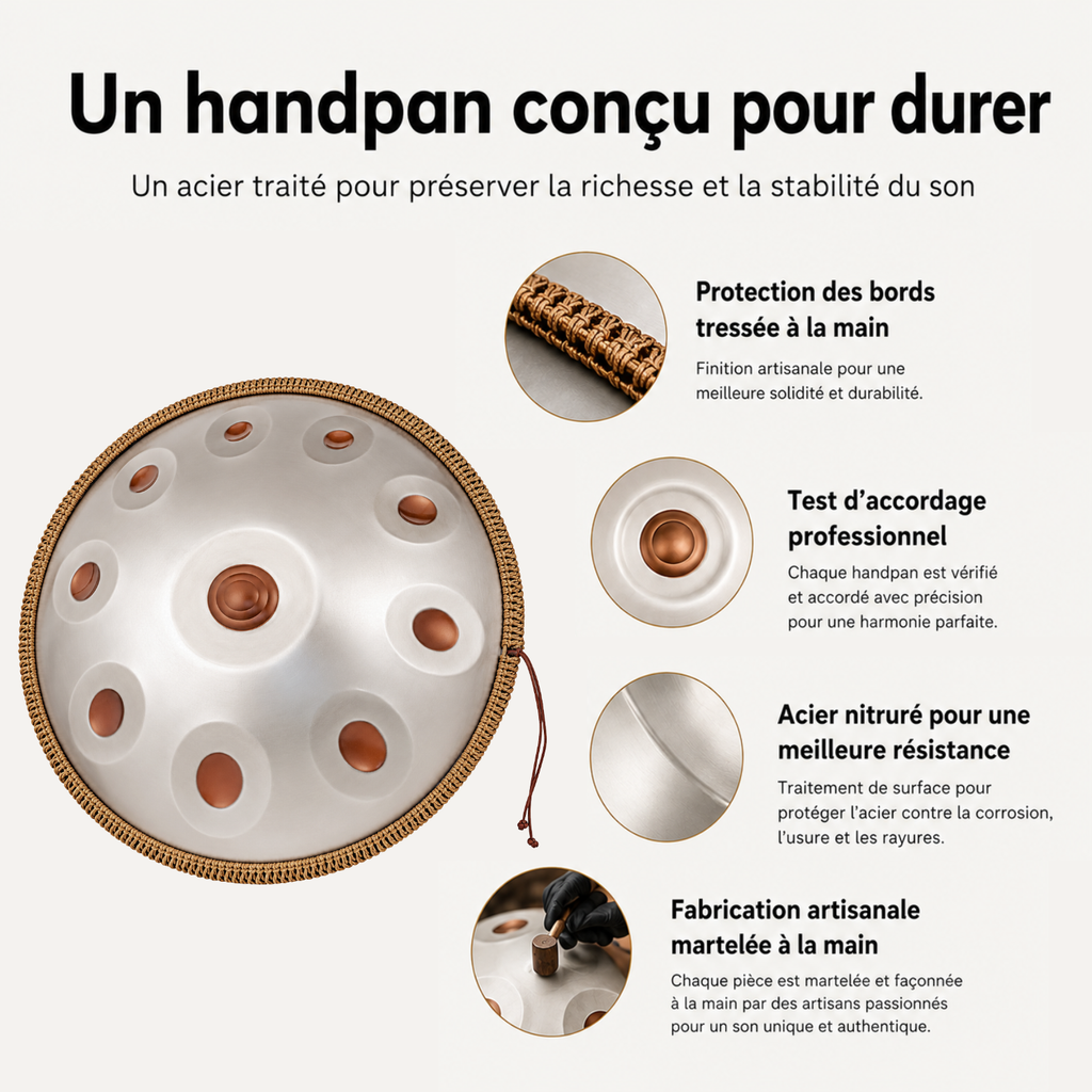 Handpan 10 Notes Ré mineur Astra