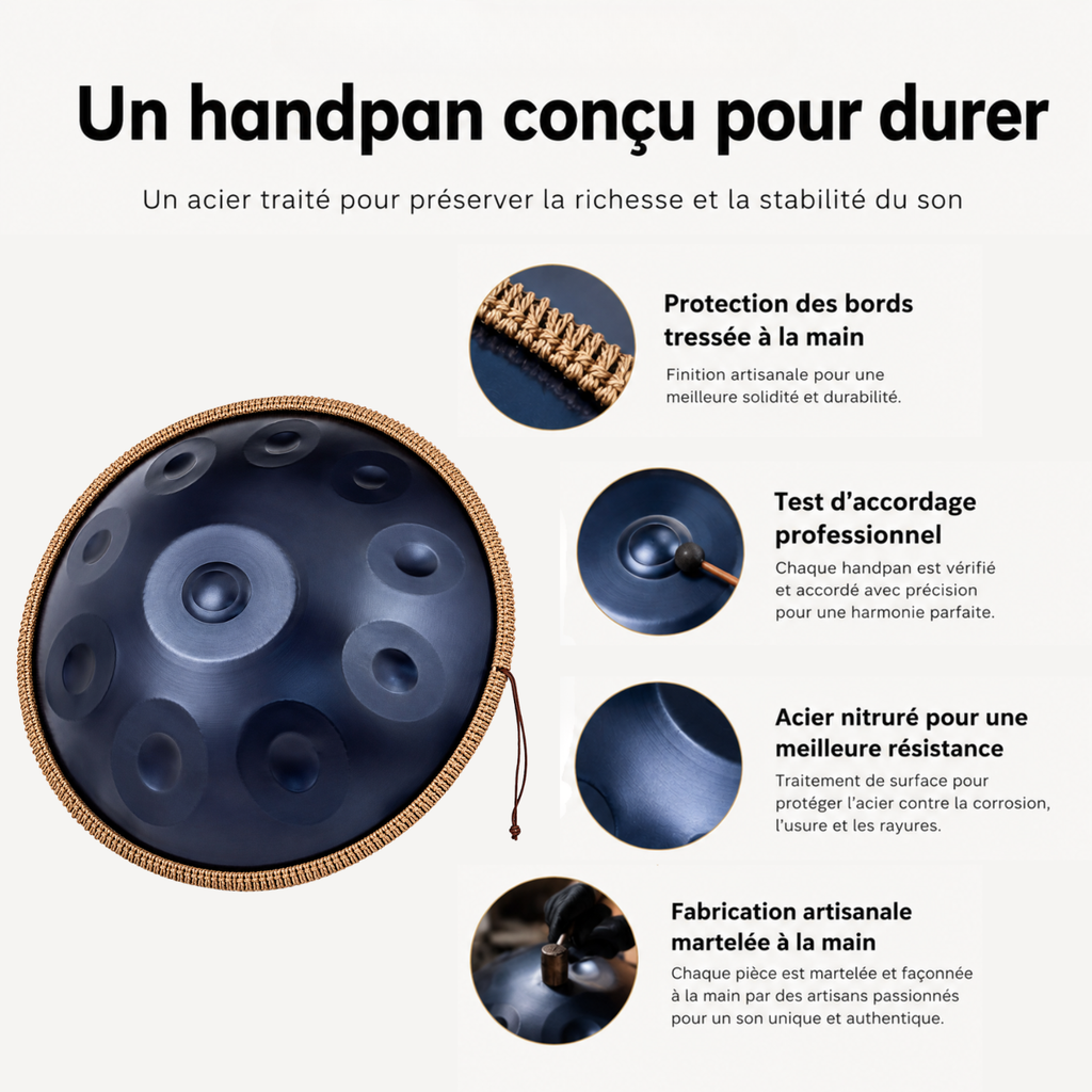 Handpan 10 Notes Ré mineur Nuvy