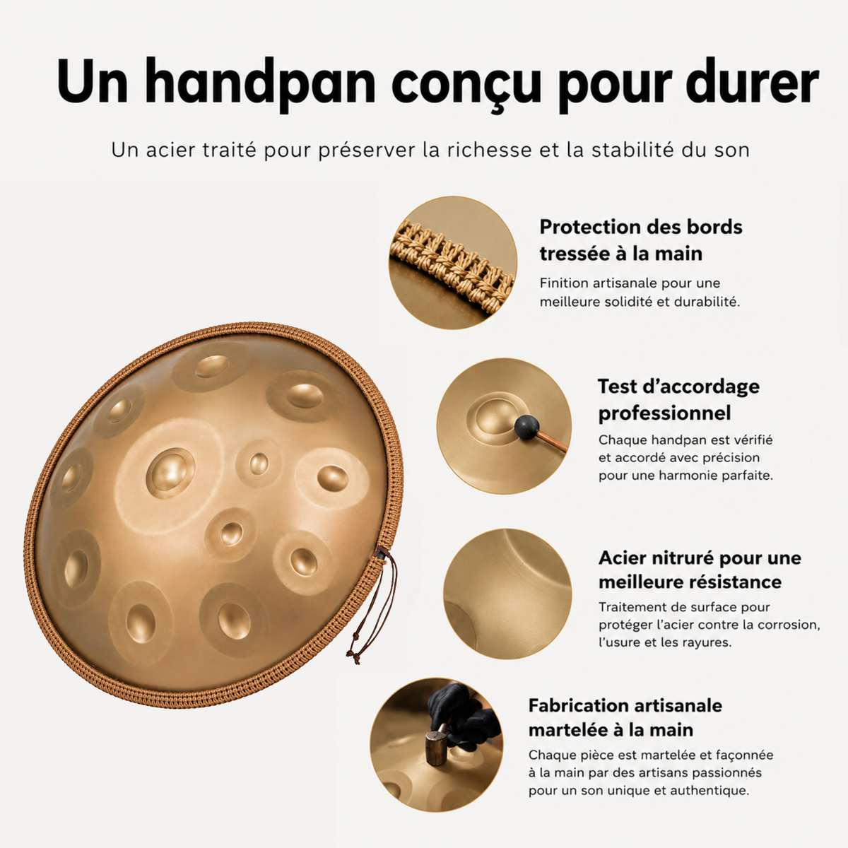 Handpan 12 Notes Ré mineur Divin