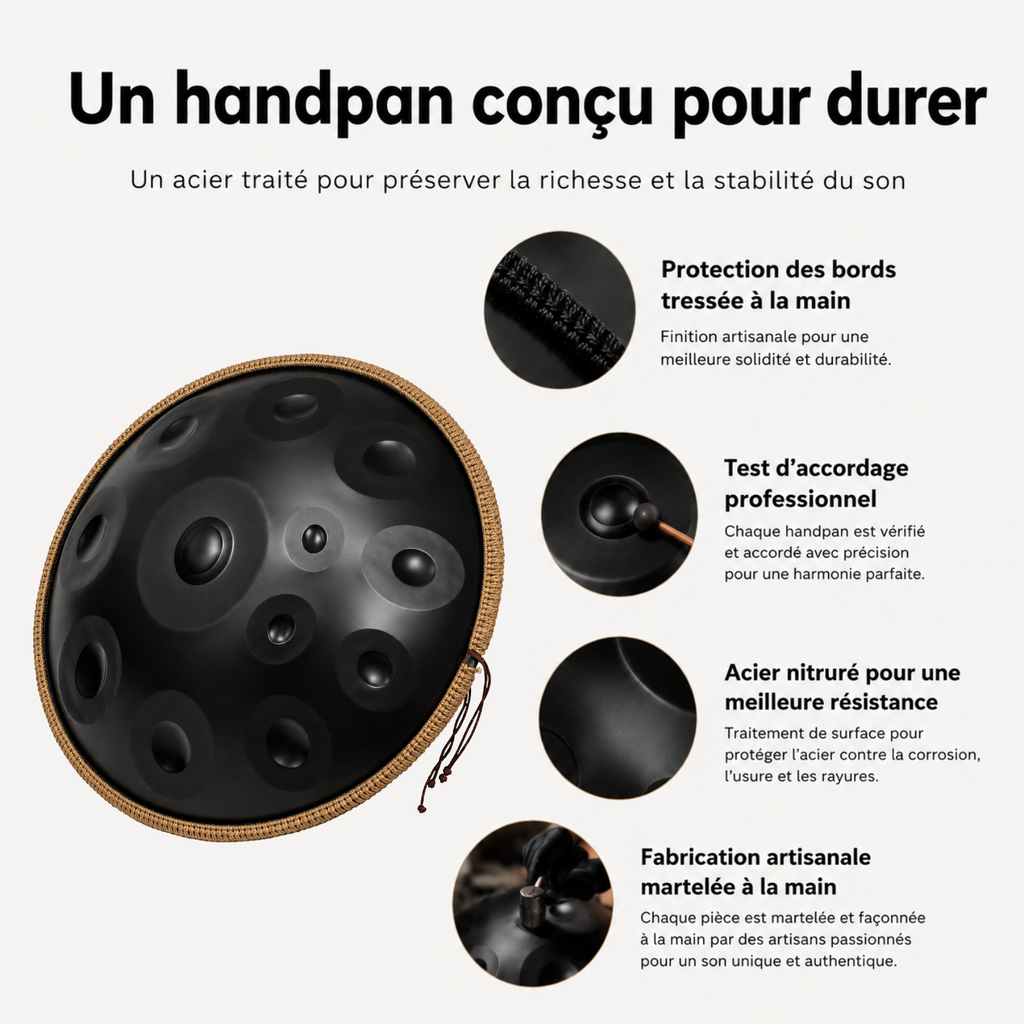 Handpan 12 Notes Ré mineur Nocturne