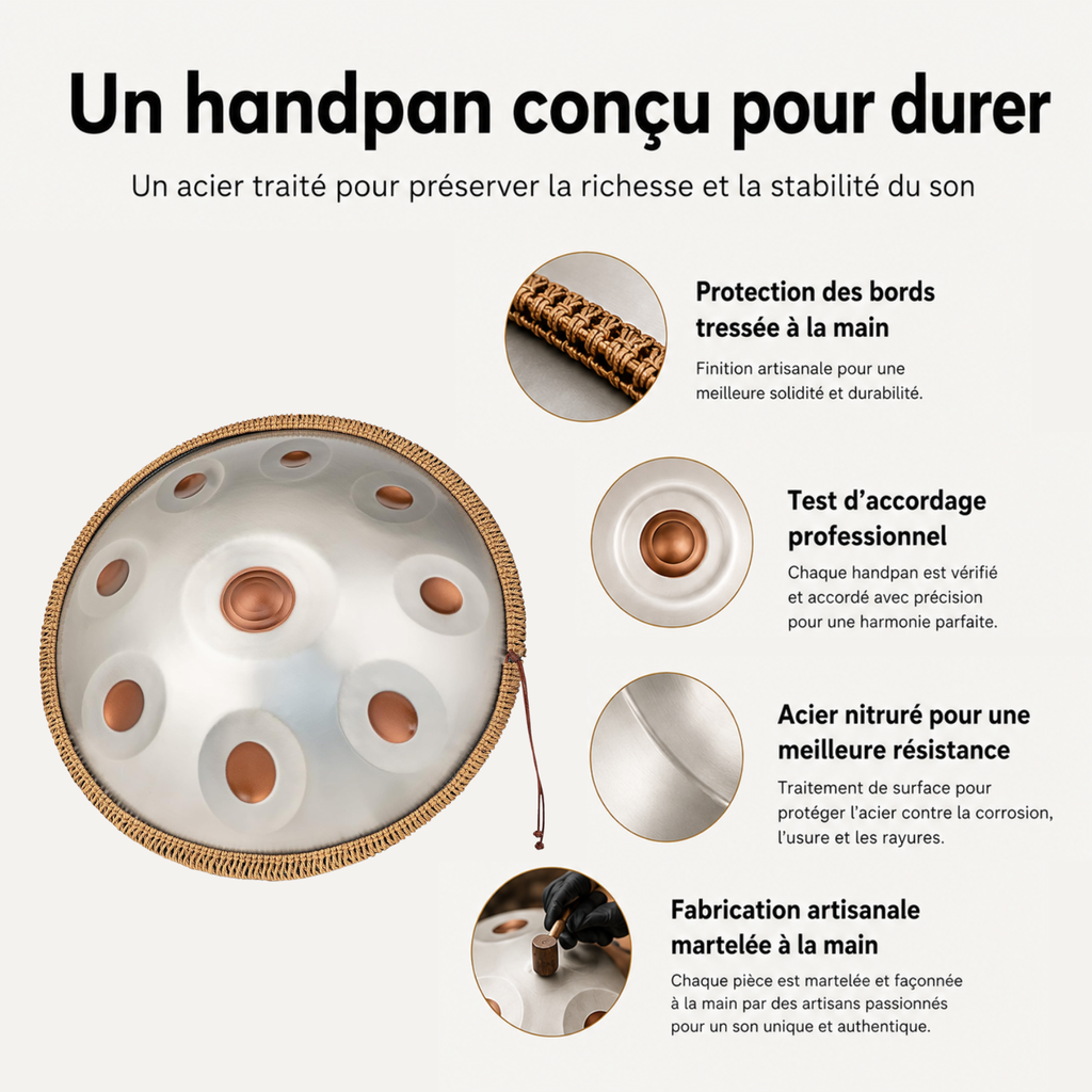 Handpan 9 Notes Ré mineur Astra