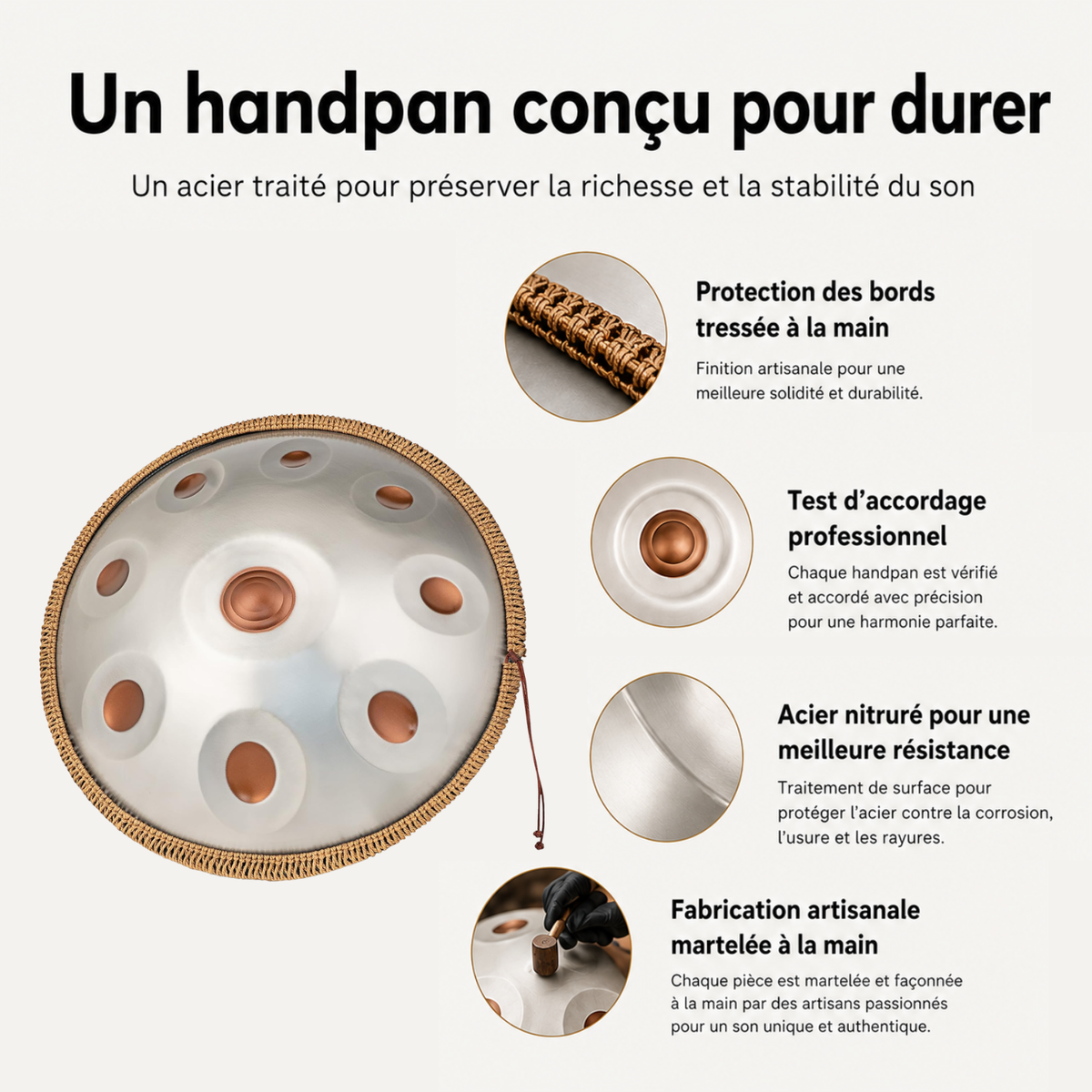 Handpan 9 Notes Ré mineur Astra