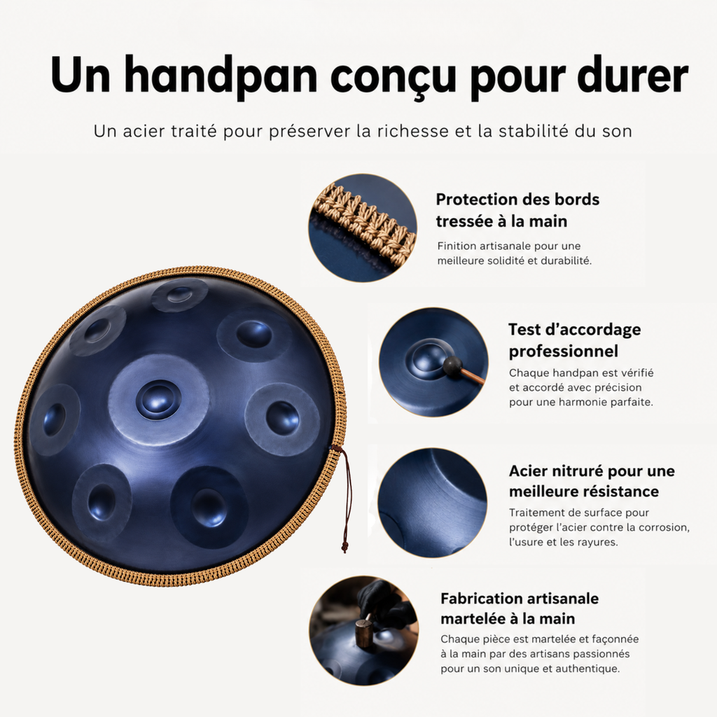 Handpan 9 Notes Ré mineur Nuvy
