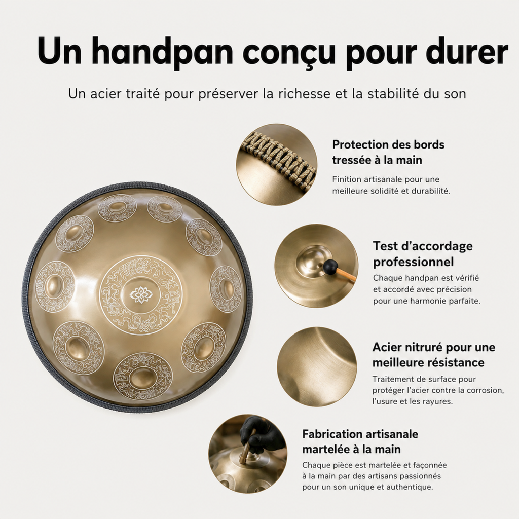 Handpan 10 Notes Ré mineur Dragon