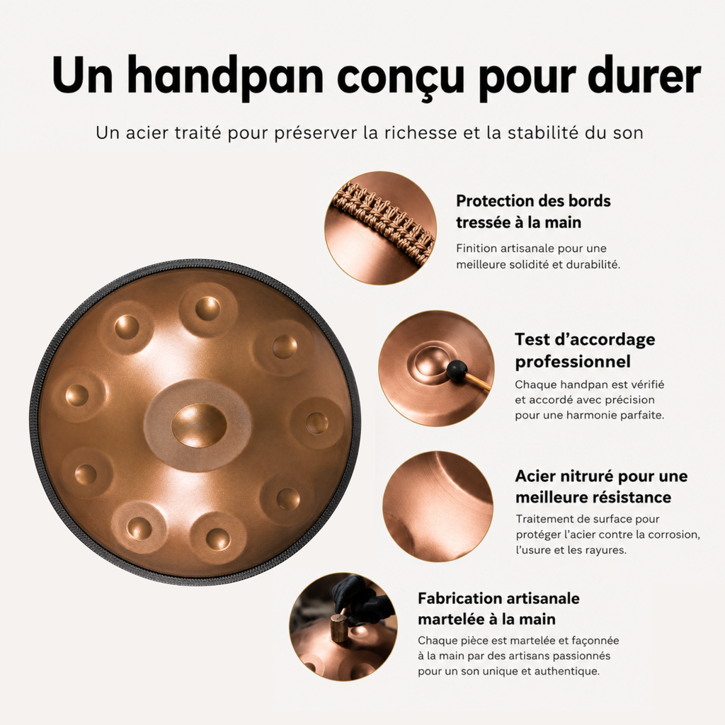 Handpan 10 Notes Ré mineur Solara
