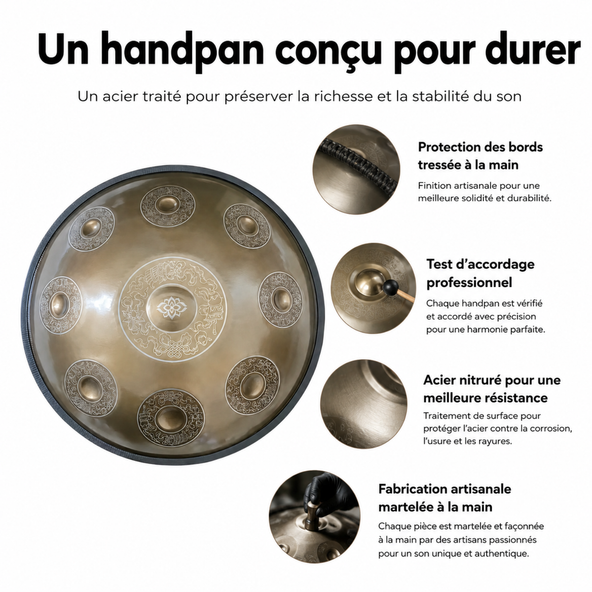 Handpan 9 Notes Ré mineur Dargon