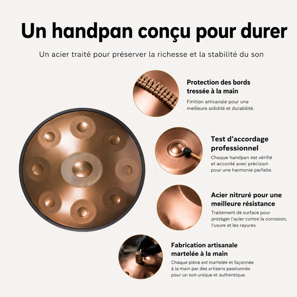 Handpan 9 Notes Ré mineur Solara