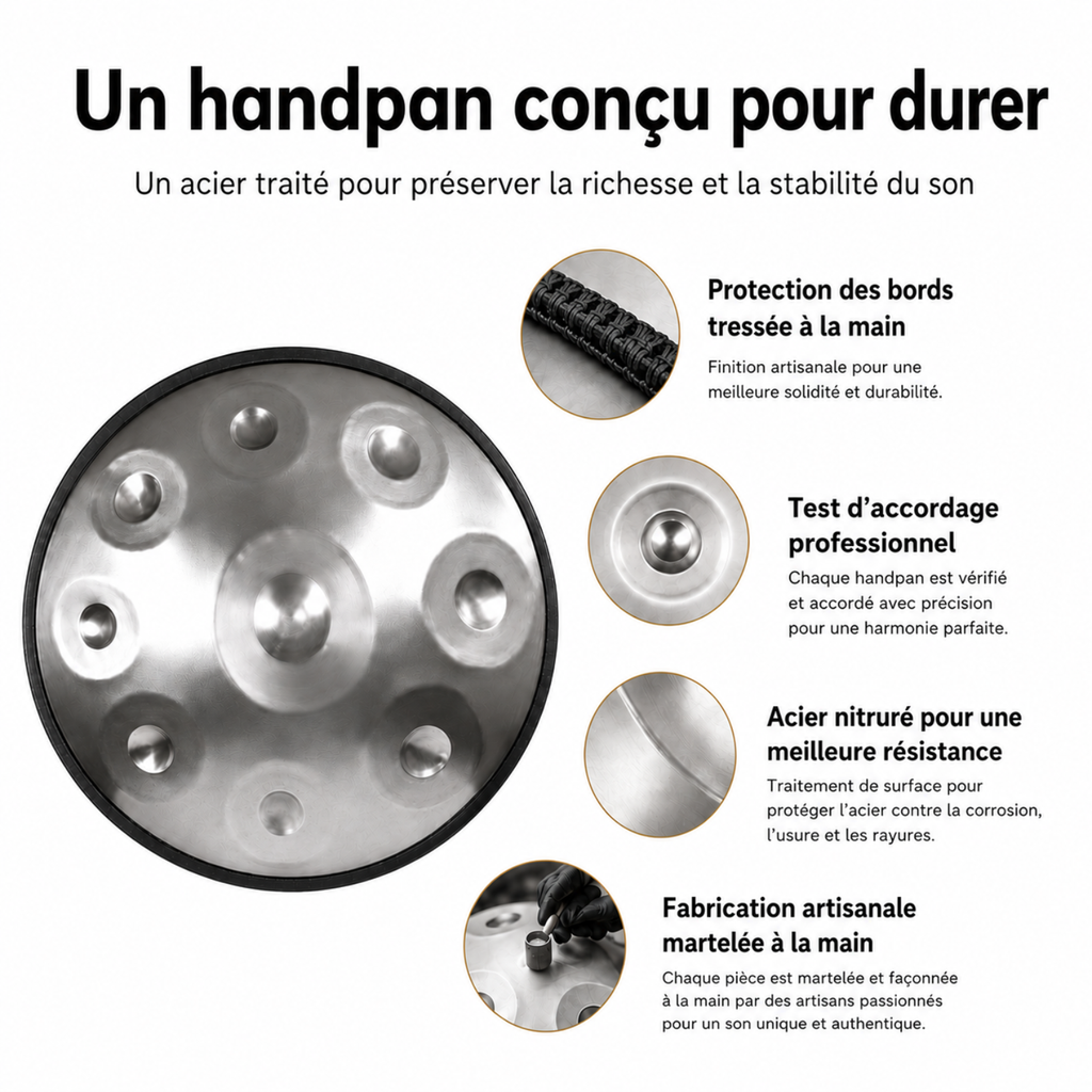Handpan 9 Notes Ré mineur Astra
