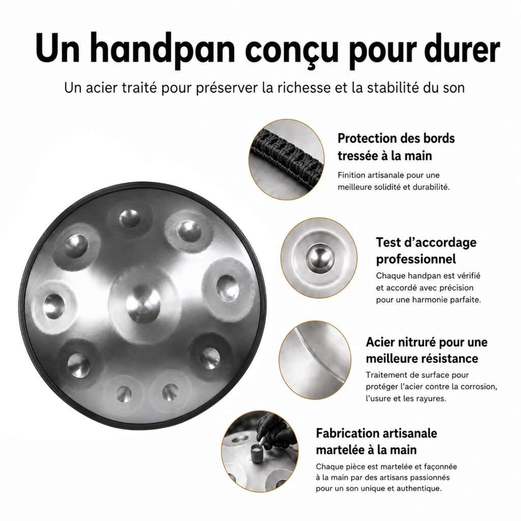 Handpan 10 Notes Ré mineur Astra